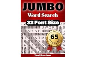 JUMBO Word Search: Extra Large Print Word Search Puzzle Book for Adults and Seniors – 65 Relaxing Puzzles with 32-Point Font 