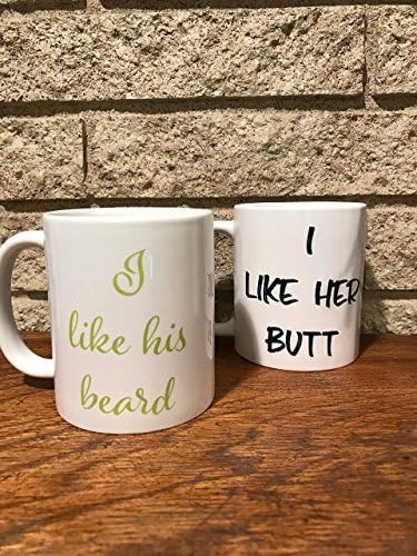 I Like His Beard I Like Her Butt Newly Wed Coffee Mug Gift set - Beard Butt Cups - Wedding Gifts For Couple - Gifts For Him - Funny Coffee mug