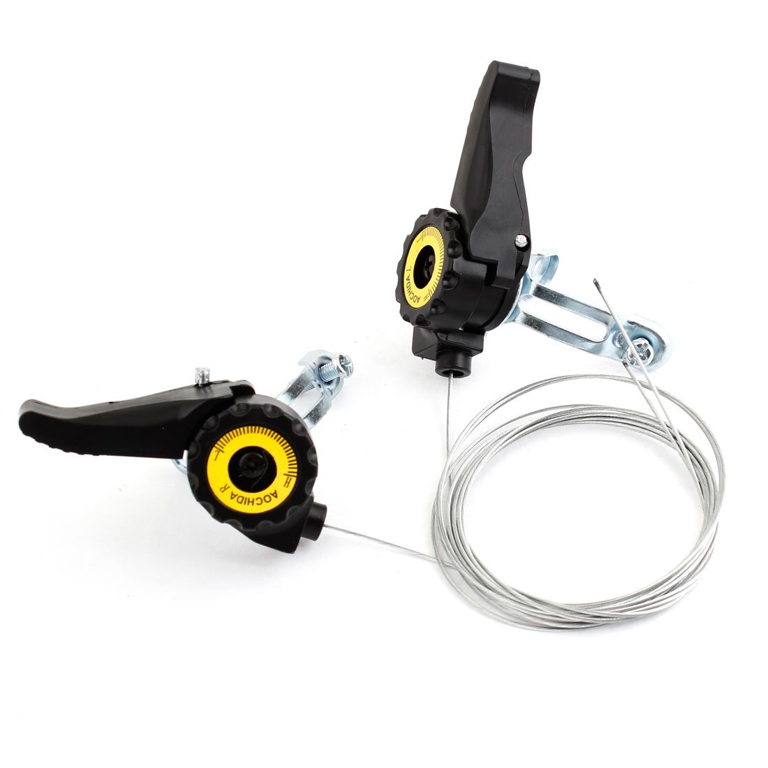 Variable Speed Bicycle Shifters Shift Levers Black Silver Tone Pair