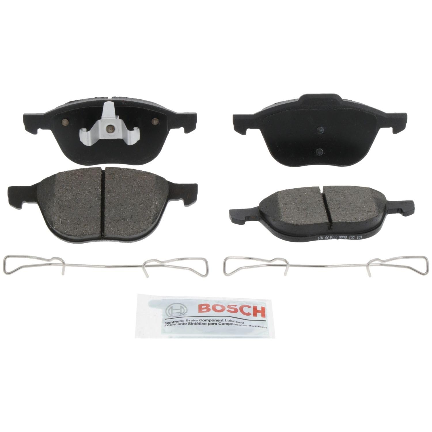 Photo 1 of BOSCH BE1044H Blue Ceramic Disc Brake Pad Set With Hardware - Compatible With Select Ford C-Max, EcoSport, Escape, Fiesta, Focus; Mazda 3, 5; Volvo C30, C70, S40, V40 Cross Country, V50; FRONT