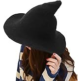 Women's Halloween Witch Hat Wool Knitted Cap for Party Cosplay Costume Accessory