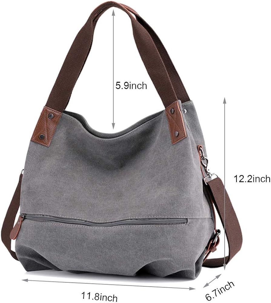 Segater Women Bag,3 Ways Convertible Canvas Vintage Shoulder Bag Handbag Crossbody bag Ladies Big Hobo Tote Shopper Travel Bag - Image 3