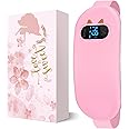 Portable Cordless Heating Pad, Heating Pads for Period Cramps, Back Pain with 6 Heat Levels 6 Massage Modes, Electric Device Belly Wrap Belt for Women Girls(Pink)