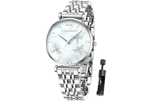 HANNAH MARTIN Watches for Women Waterproof Ladies Analog Quartz Wrist Watches Stainless Steel Band Fashion Dainty Female Watch Luxury Bracelet Diamond