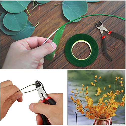 LANMOK Floral Arrangement Kits 5pcs 26# Floral Tapes Stem Wrap Flexible Floral Stem Wire With Garden Wire Cutter For Flower Arrangement Stem-wrapping Bouquets Corsages - Thumbnail 2
