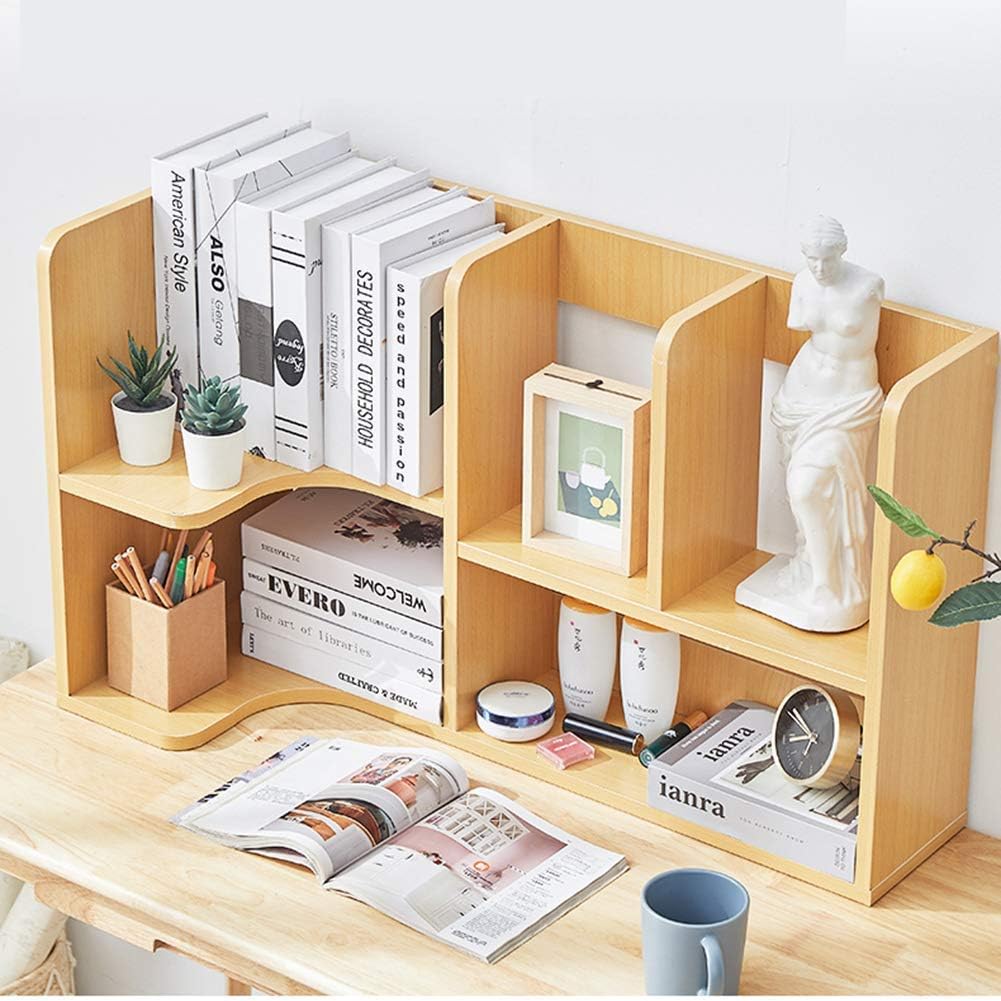 Desktop Storage Organizer Display Shelf Rack, Counter Top Bookcase