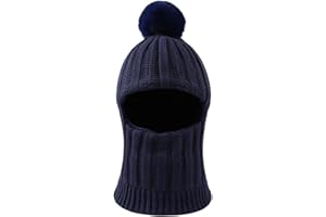 Zsedrut Toddler Kids Winter Hats for Girls Boys Warm Balaclava Hat with Fleece Lined Thick Knit Beanies Cap
