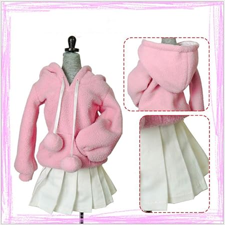 Amazon ファッション 人形服 プリーツスカート ピンクパーカー ドール服 1 3 Bjd ナイトロリータドール用 ドレス アクセサリー おもちゃ