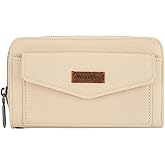 Montana West Wrangler Large Capacity Wallets Women with Wristlet and Metal Smooth Zipper