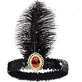 LKQBBSZ Mardi Gras Sequins Feather Headpiece Headband 1920s Carnival Party Headwear for Women Grils