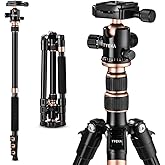 TYCKA 56” Camera Tripod, Lightweight Aluminum Travel Tripod Professional Compact Tripod Monopod for DSLR Camera with 360 Degr