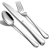 12-Piece Silverware Set for 4 - Stainless Steel Flatware Cutlery Set Service for 4, Mirror Polished Flatware Set Include Forks Spoons Knives for Home, Wedding, Restaurant, Dishwasher Safe