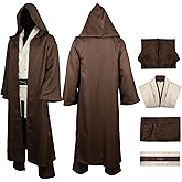 GINLANIME Mens Halloween Hooded Robe Tunic Costume Outfit, Force User Costume Suit for Adult Men