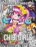 Chibi Girls: A Grayscale Coloring Book with Adorable Kawaii Characters, Lovable Manga Animals, and Delightful Fantasy Scenes by Jade Summer