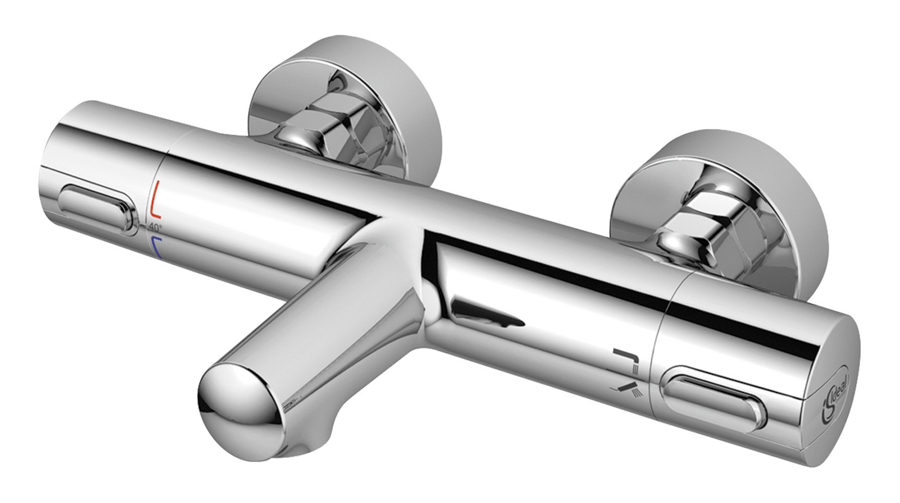 Ideal Standard A4623AA Ceratherm 100 Thermostatic Bath Shower Mixer Tap, Silver