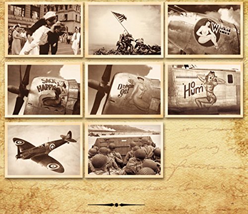 Fancyoung 32 PCS 1 Set Vintage Retro Old Travel Sights Landscape Postcard Greeting Cards Souvenir Gifts for Worth Collecting (World War II)