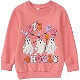 CM C&M WODRO Girl's Halloween Spooky Graphic Sweatshirt Kid Cute Let's Go Ghouls Print Crewneck Long Sleeve Shirts Pullover