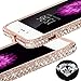 Luxury Diamond Crystal Rhinestone Bling Metal Frame Bumper Case Cover for Iphone 6 (4.7-inch) (Rose Gold)