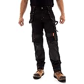 Juicy Trendz Men's Heavy Duty Work Cargo Pants – Reinforced Knees, Multi-Pocket Trousers for Construction & Mechanics
