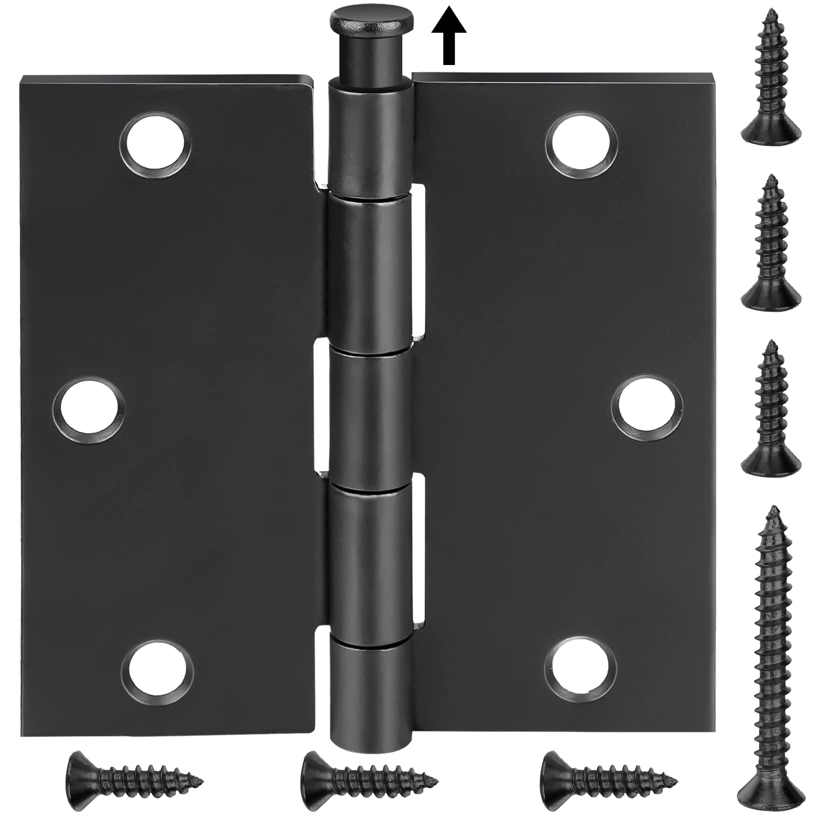 Photo 1 of TICONN 30-Pack 3.5 Inch Door Hinges with Removable Pin, 3-1/2 x 3-1/2 Inch Iron Bifold Residential Doors Hardware (Square Corner, Matte Black, 30 Pack)