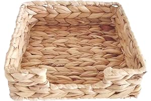 Cangfort Wicker Napkin Holder Tray, Classic Elegant Design, U-Shaped, Eco-Friendly Wicker, 7.08x7.08x2.75inch, Perfect for Ki