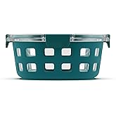 Ello Duraglass Meal Prep Container, 7 cup- Glass Food Storage Container with Silicone Sleeve and Airtight BPA-Free Plastic Li