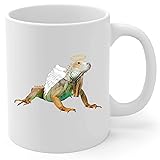 Orange Shade Iguana Angel Wings Memorial Coffee Mug