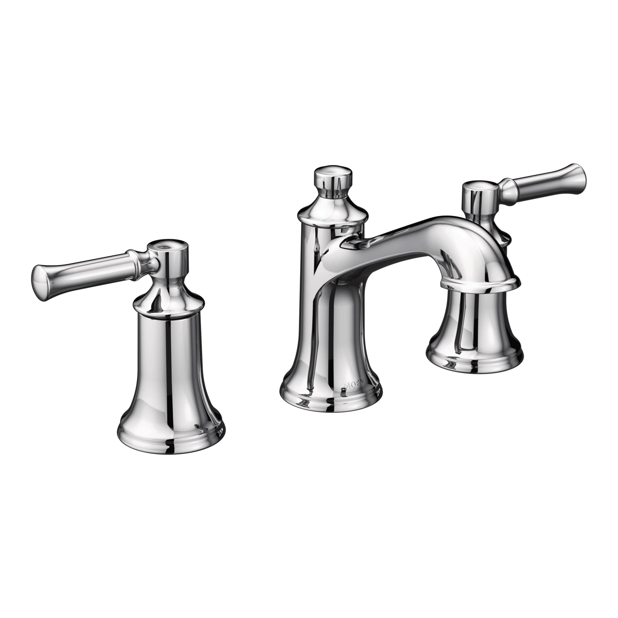 Moen Dartmoor Chrome Two-Handle High Arc Widespread Bathroom Sink Faucet for 3-Hole Setups with Valve Included, TV6805