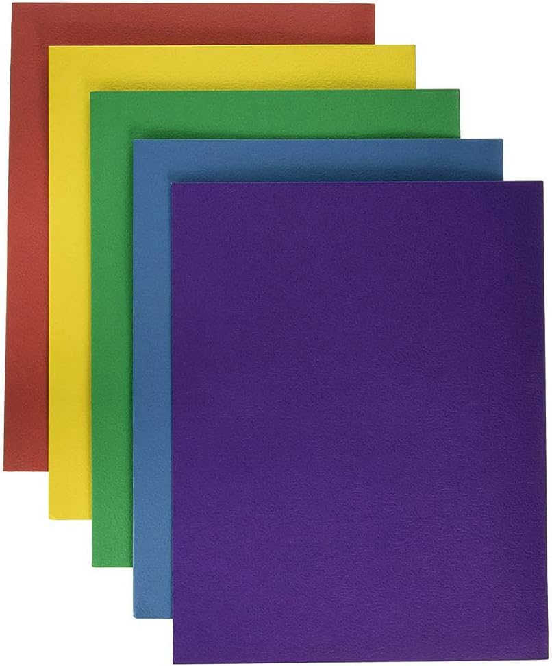 School Smart Extra Large 2-Pocket Folders, 9 x 12 Inches, Assorted Colors, Pack of 25 : Project Folders : Office Products