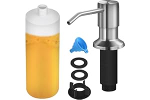 NVMTUUO Soap Dispenser for Kitchen Sink, Built in Sink Soap Dispenser Lotion Dispenser with 17 OZ Bottle, Refill from The Top Bar Sink Soap Dispenser, Brushed Nickel (1 Pack)