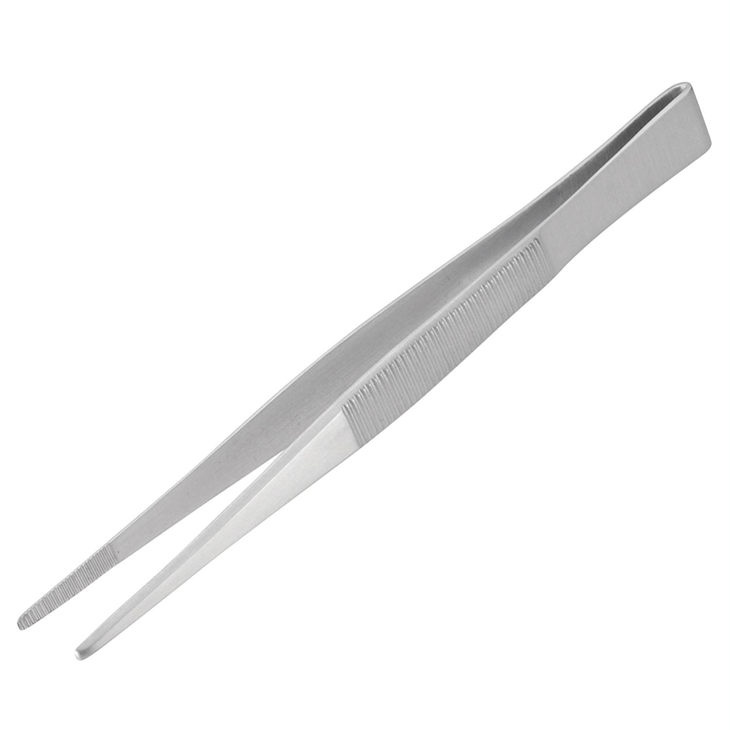 Rounded tip Stainless Steel Tweezers (Serrated, with Non-Slip Grip) 150mm Long. ENGINEER pt-10