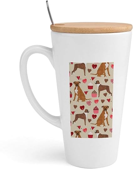 Amazon Co Jp ボクサー犬のバレンタインはカップケーキが大好き Boxer Dog Valentine S Day Love Cake マグカップ 白いセラミックマグ 湯飲み コーヒーカップ 円錐形陶磁器 大容量 クリスマスプレゼント 誕生日ギフト オフィス用品 テーパーマグカップ 竹のふた