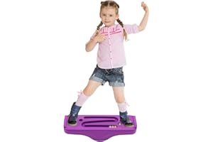 JOONLY Kids Rocking Seesaw Balance Board with 5 Wooden Balls Sensory Training Rocking Board Balance Training Equipment Children Indoor Outdoor Activity Toy