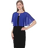 Baoqiya Capelets for women Chiffon Cape Soft Shawls and Wraps Wedding Capes 1920s flapper Cover Up