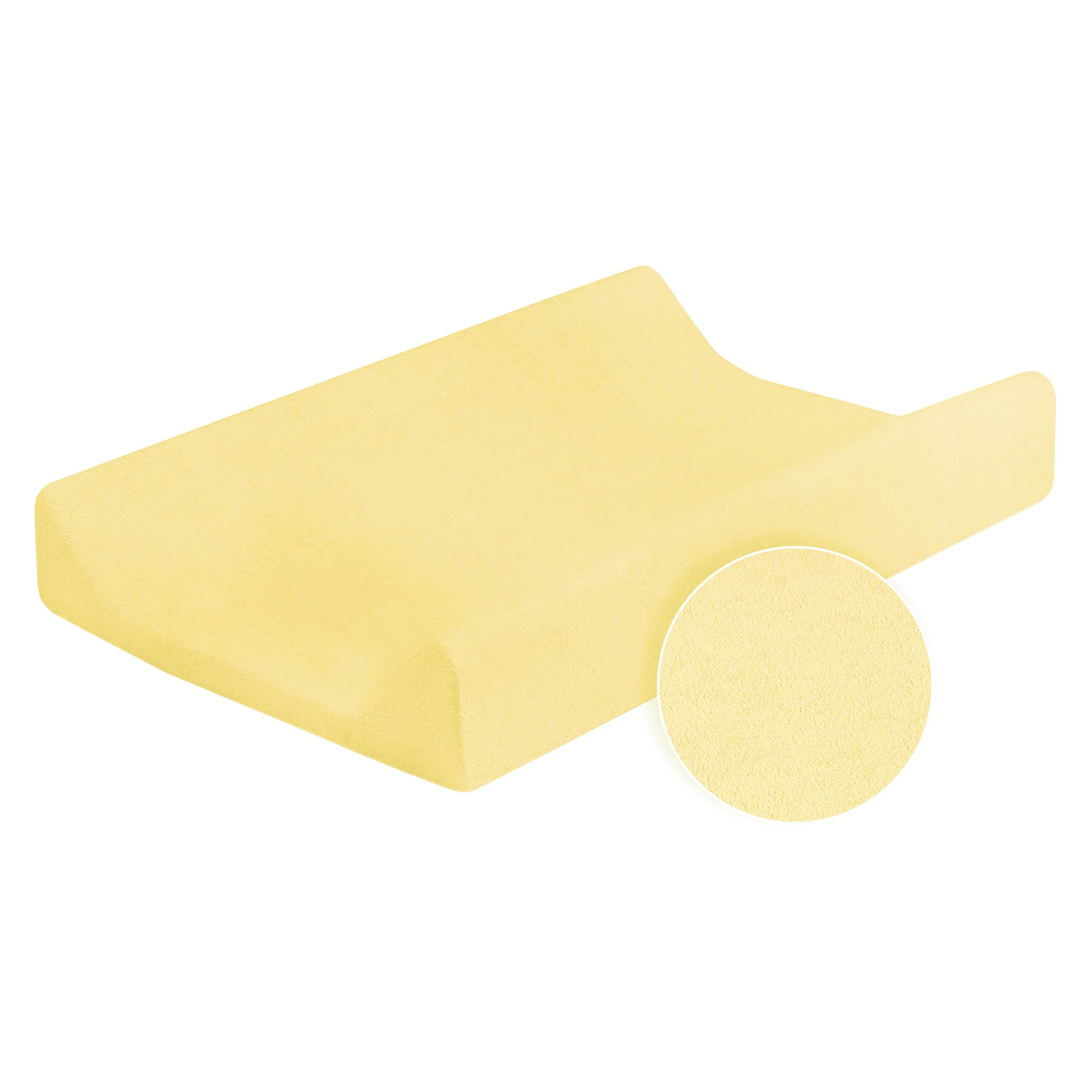 Baby Terry Cover for Changing Mat 70x50 cm for Nappy Changer with Raised Edges (Yellow)