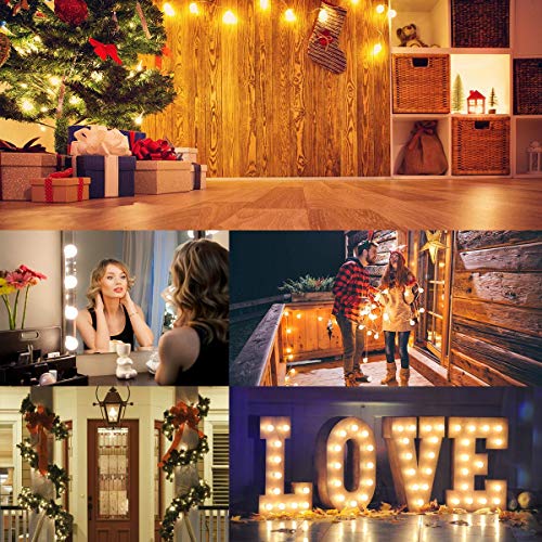 Velouer Vanity Mirror Lights Kit,10 Hollywood Style led Bulbs for Dressing Vanity Set Bedroom Bathroom, Makeup Lights Decorative,Best Gift for Anniversary, Christmas (Mirror Not Included) …