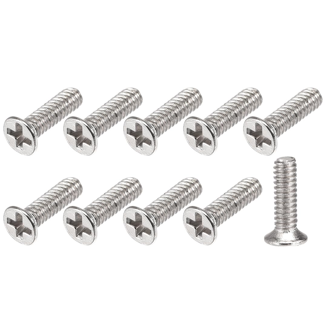 METALLIXITY Phillips Screw (M1.4 x 5mm) 500Pcs, Carbon Steel Machine Screws for Glasses Watch Laptop PC TV, Silver Tone