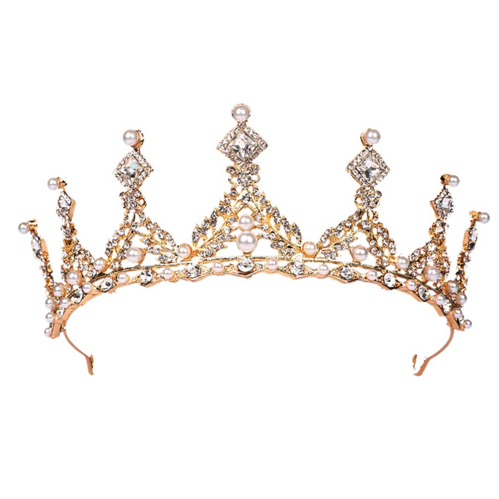 Lurrose Stunning Crystal Bridal Crown Tiara Hairband for Wedding Party Prom Jewelry