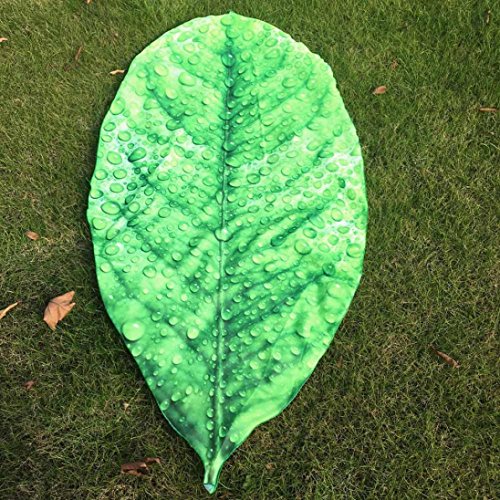Usstore 1PC Ellipse Leaf Shape Tapestry Beach Towel Mat Wall Hanging Bathing Suit wall Art Bedspread Cloth Mat Throw Decor (D) - Thumbnail 3