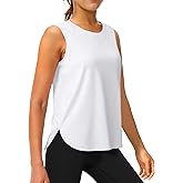 AURUZA Ice Silk Workout Tank Tops Women, Sleeveless Athletic Long Tank Tops Woman Cooling Running Yoga Tennis Shirt Loose Fit