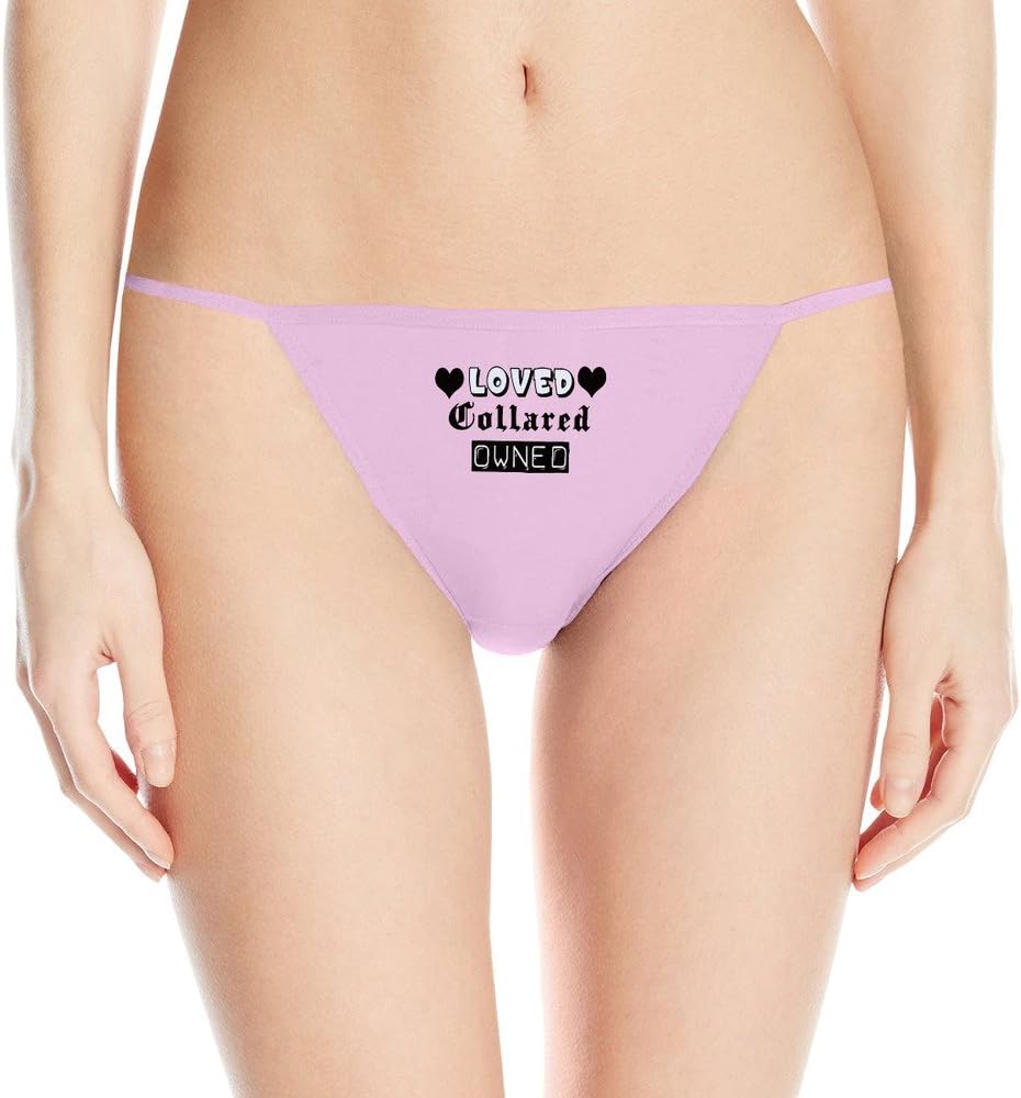Funny Quote Loved Collared Owned Print Sexy Sleek Model Thong Underwear