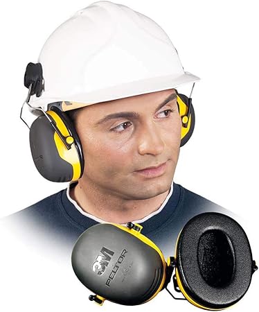 Amazon 3m Peltor X2p3eイヤーマフ ヘルメット付属 ブラック イエロー Peltor イヤホン ヘッドホン本体