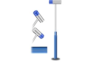 KANNONY WIND Dual Head Small Hammer for Fiddly Job, Plastic Head and Metal Head, 7 Inches, Blue Stripe Grip, Jewelry Mallet, Mini Mallet for Watch, Tuning, Woodworking, Toys, Handcraft, Leather, Instruments
