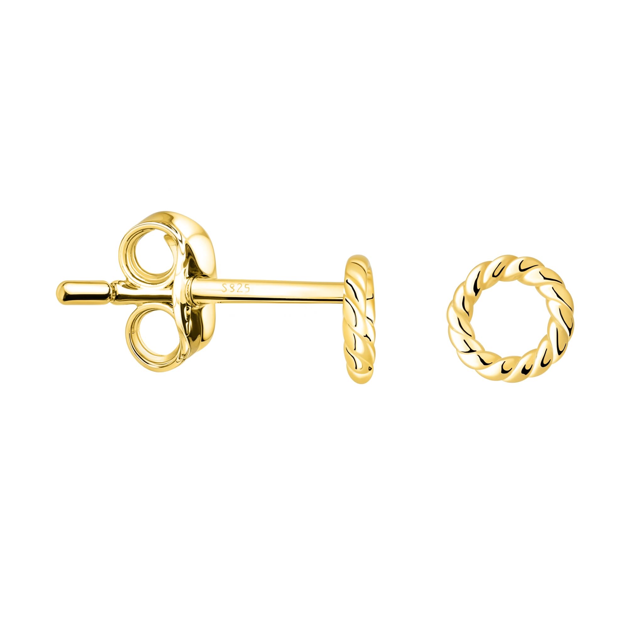 SOFIA MILANI - Women's Earrings 925 Silver - Gold Plated - Twisted Circle Stud Earring - 21109 โ image 1