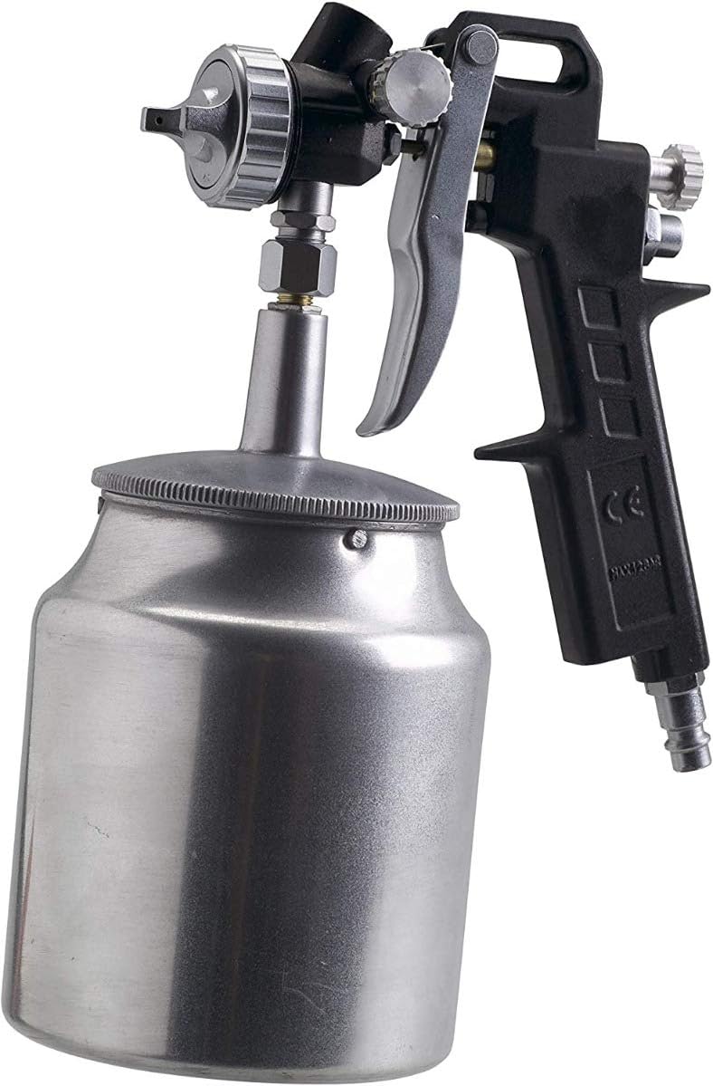 FERM ATM1040 Paint Spray with sub Cup - 750cc - 4.5 to 6 bar, Silver, Black - Image 3