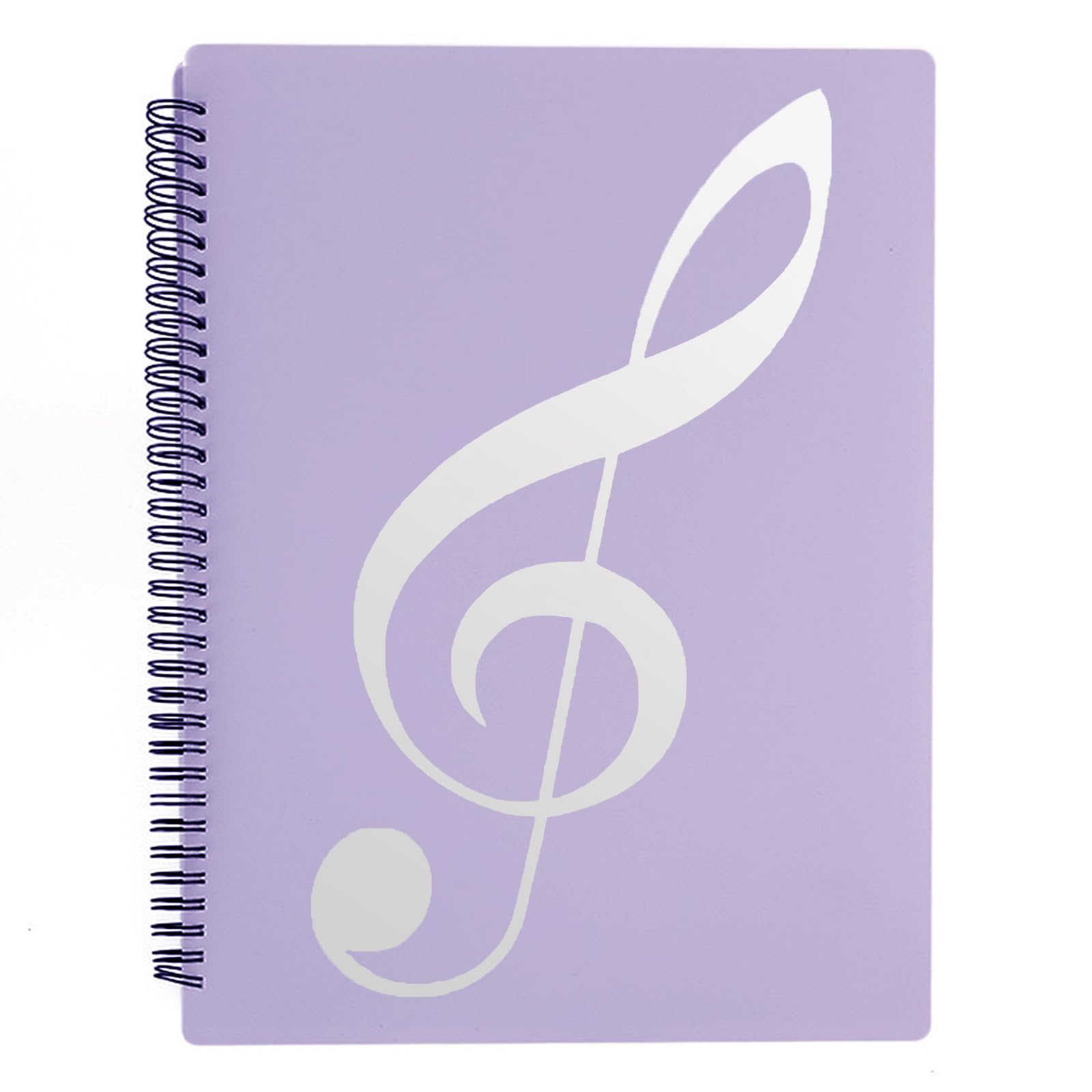 MUROAD A4 Sheet Music Folder, Allow Annotations, Eliminate Glare, 60 Pages Spiral Sheet Music Holder Binder Storage Organizer,Purple