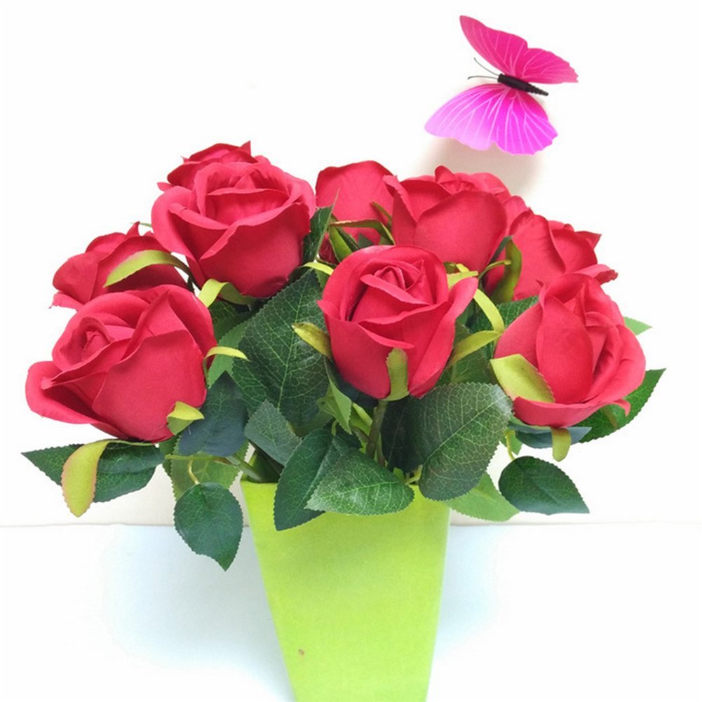 Hosaire 8pcs Fleurs Artificielles De Bouquets Des Rose
