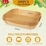 BYKITCHEN 300pcs Air Fryer Liners for Dual Basket 21-27cm 450F view 2