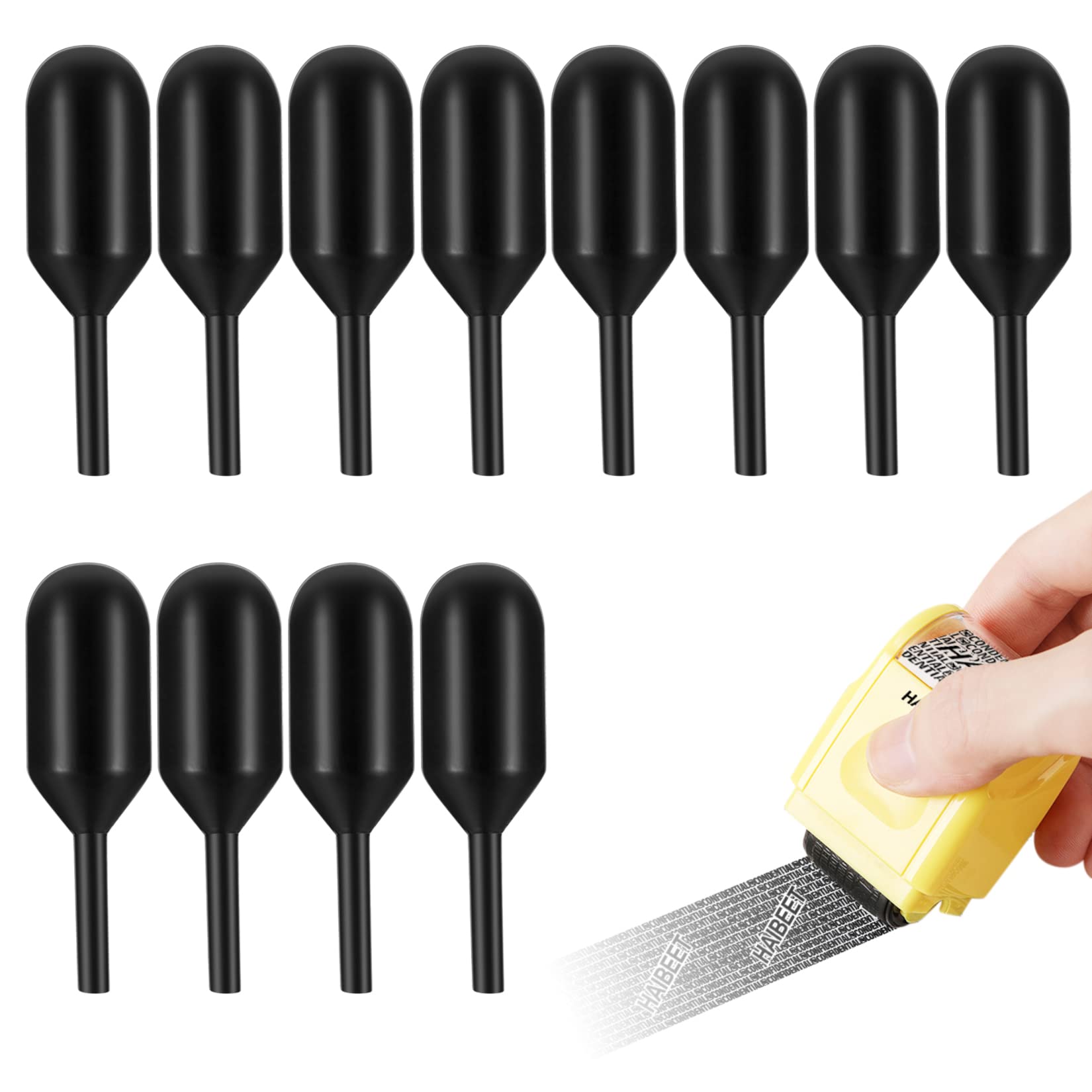 12 Pcs Identity Theft Protection Roller Stamp Set With Data Defender Ink Refills for Confidential Security Protection - Replacement Cartridges