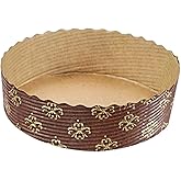 ANGEL&rsquo;S PEEL LOUNGE Paper Baking Pans 30 Pcs - 4'' x 3.9'' x 1'' Inch Round Disposable Paper Baking Molds for Cake, Pie, Tart or Quiche - Microwave Oven &amp; Freezer Safe Shallow Bakeware Cups